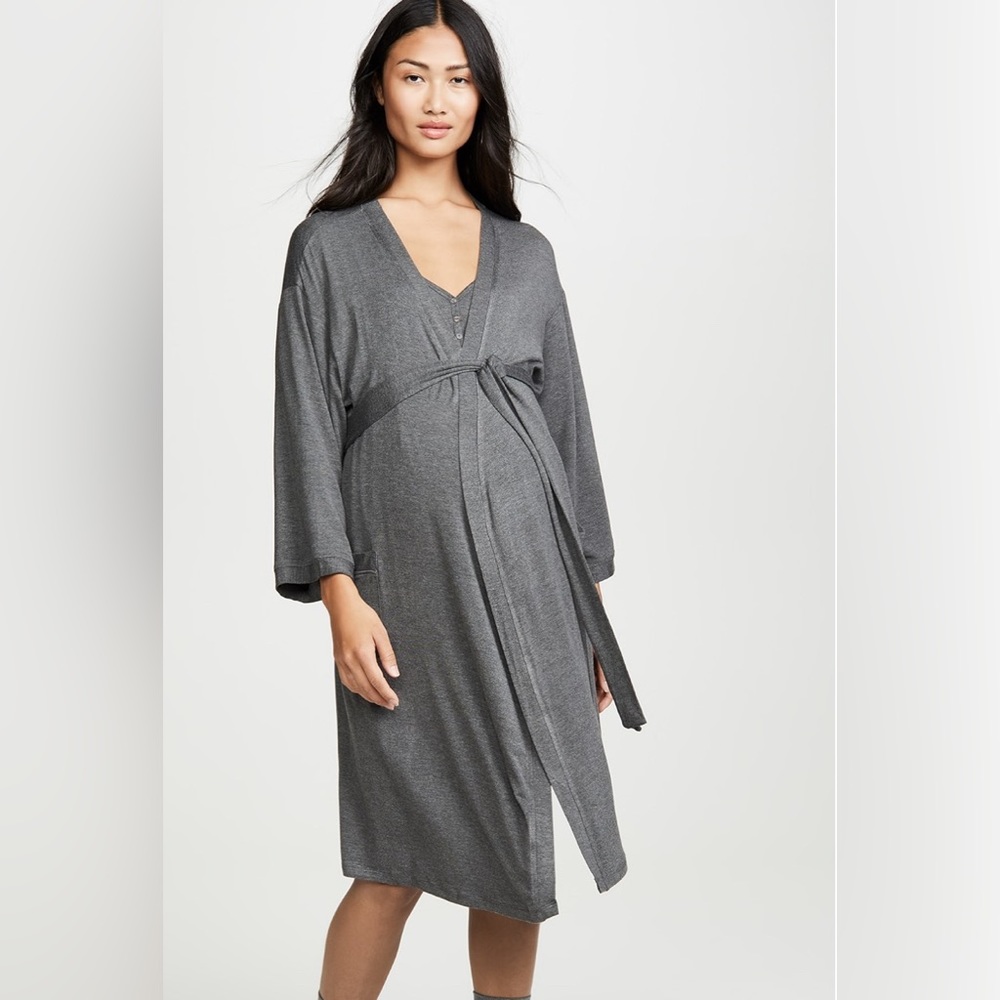 Hatch Maternity Robe One Size Gray EUC